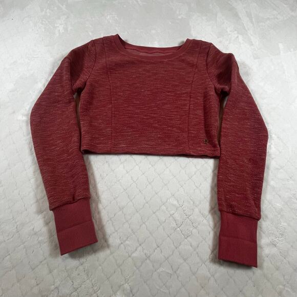 BUFFBUNNY Goal Digger LS Crop Pullover Top W/Thumbholes Sz XS In Salmon Color - Picture 1 of 6